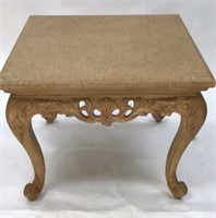 Faux Marble Top Accent Table