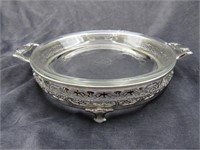 Silverplate Server, with Fire King pie plate