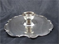 Silverplate Serving Plate with Dipping Sauce Bowl
