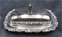 Silver Plate Butter Dish with Glass Insert