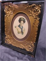 Pair Double Framed Victorian Portraits