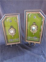 Pair Framed Victorian Medallions