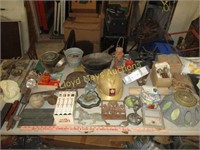 6ft Table Top Lot-Antiques / Collectibles / Metal