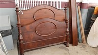 WALNUT VICTORIAN DOUBLE BED WITH RAILS