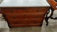 MARBLE TOP CHEST OF DRAWERS 39" X 18" X 29" H