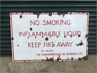 No Smoking COR Enamel Sign