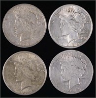 Peace Silver Dollars (4)