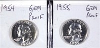 1954 & 1955 Washington Quarters (Gem Proofs?)
