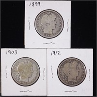 Barber Half Dollars (3)