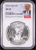 2020 Silver Eagle (NGC MS 70 Trump Holder)