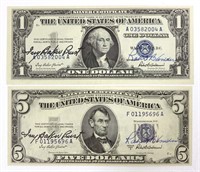 Pair of Treasury Signed 1950s Banknotes