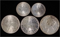 Pre-Revolution Cuba Silver Coins (5)