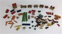 Vintage Miniature Wood Zoo & Train Toys