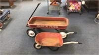 Vintage Children's Wheelbarrow & Radio Flyer Wagon