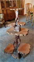 WOOD CARVED PLANT STAND