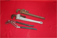 Lot 2 Wrenches & Large Pliers