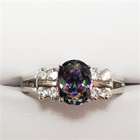 $120 Silver Mystic Topaz Ring