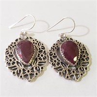 $260 Silver Ruby Earrings