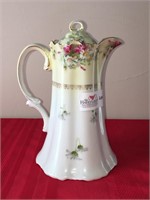 Porcelain chocolate pot signed CT Wasser, with