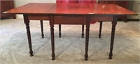 Cherry dining table with rope turned legs