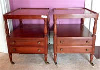 Two Willet wildwood cherry double drawer end