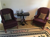 2 Matching Queen Anne Winged Back Chairs