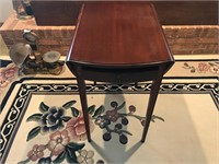 Cherry One Drawer Oval Drop Leaf Side Table