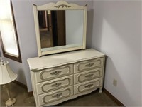 Painted French Double Dresser W/ Mirror