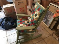 Wooden Green Porch Rocker