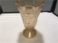 Iris & Herringbone Carnival Glass Vase