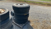 Skid of Four Assorted Truck Tractor Tires
