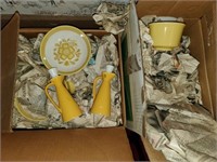 Two boxes of vintage china
