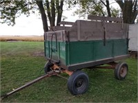 Wooden barge box wagon & gear w/hoist