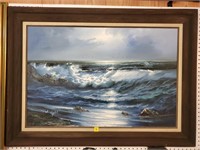 Oil Painting of Ocean Waves