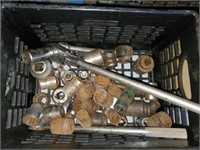 Crate of Assorted Large USA Socket Wrench,