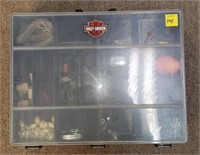 Plastic Compartment Box w/ Assorted Items