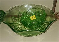 Anchor Hocking Green Depression Glass Bowl