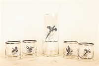 Vintage Federal Glass Barware Set 'Sportsman'