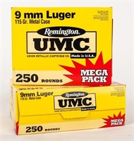 Ammo 2 Boxes 9mm 250rd Each  Remington UMC