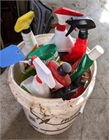 Bucket of Car Cleaning Supplies, Fire Extinguisher