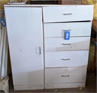 Cabinet, Approx 49" h x 43" w x 16.5" d + contents