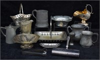 14 pcs. Vintage Silver Plate & Pewter