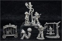 7 pcs. 1985 Spoontiques Pewter Circus Figures