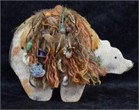 Vintage Art Pottery Polar Bear w/ Native Decor