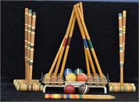 Vintage Croquet Set w/ Extra Mallets