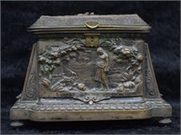 Antique French T. Hingre Depose Bronze Jewelry Box