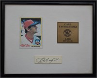 Carl Yastrzemski Cut Signature w/ Card in Frame