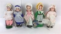 5 Wonderful World of Effanbee Dolls w/ Stands