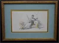 1823 Hand Colored Aquatint Fashion Plate Print