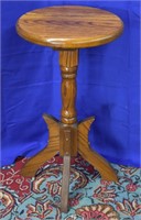 Vintage Solid Oak Plant Stand / Telephone Table